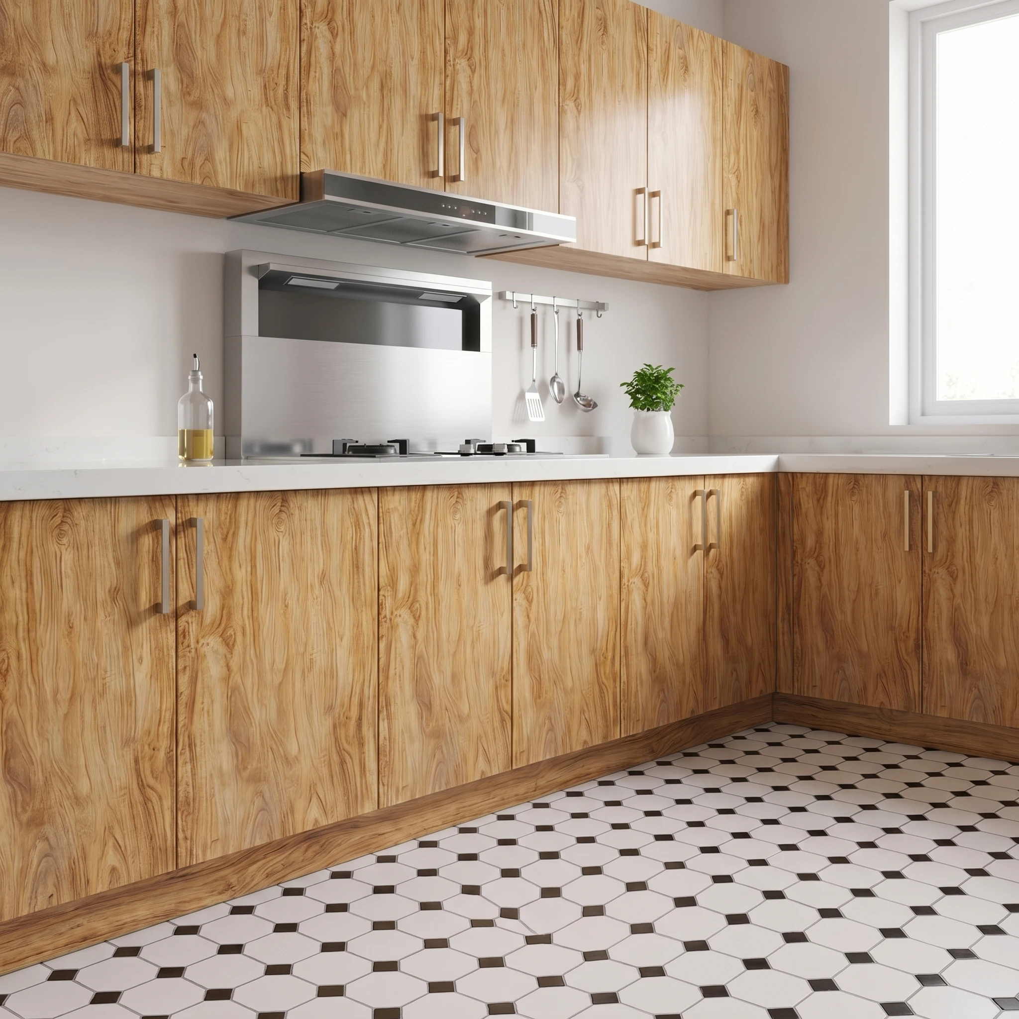 40cm Decorative Faux Wood Grain Wall Sticker Self Adhesive Waterproof Stain Resistant Wallpaper Wooden Cabinet Door Decor