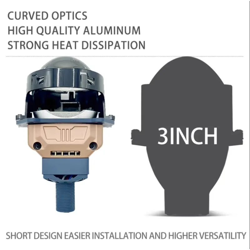 T53W High Power 85W 75w Low Light 3.0 Inch Headlight 6000K + 6000K 8500ml Short Bulb Dual Light Emitting Diode Lens