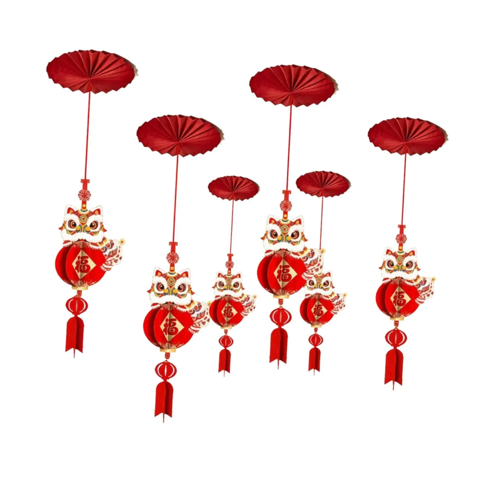 Red New Year Ceiling Tassel Pendant Paper Hanging Decoration Ornament for Chinese New Year 2026 Festival view 3