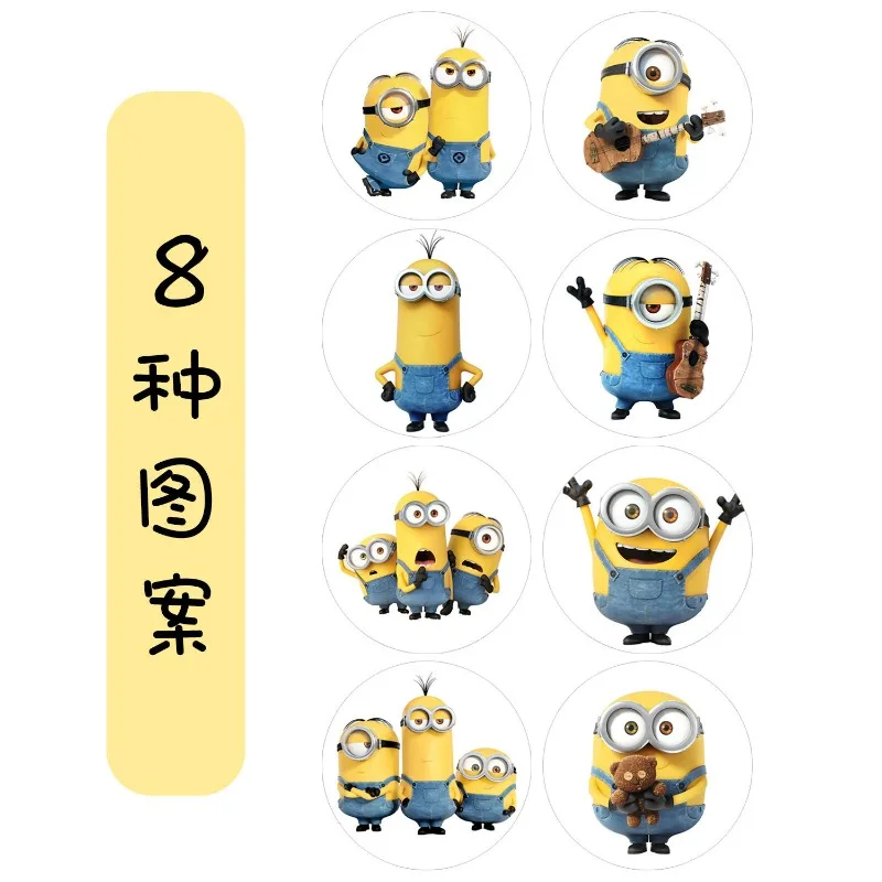 500PCS Minions Anime Cartoon Cute Children Reward Stickers Creative Kawaii Handbook Decorative Sealing Stickers Toys Wholesale