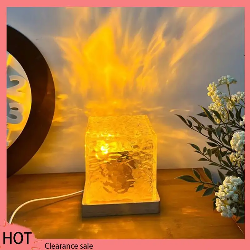 A88Z 3D dynamische waterrimpel projectorlamp 16-kleuren kristal nachtlampje met afstandsbediening voor slaapkamer, woonkamer studeerkamer Dura