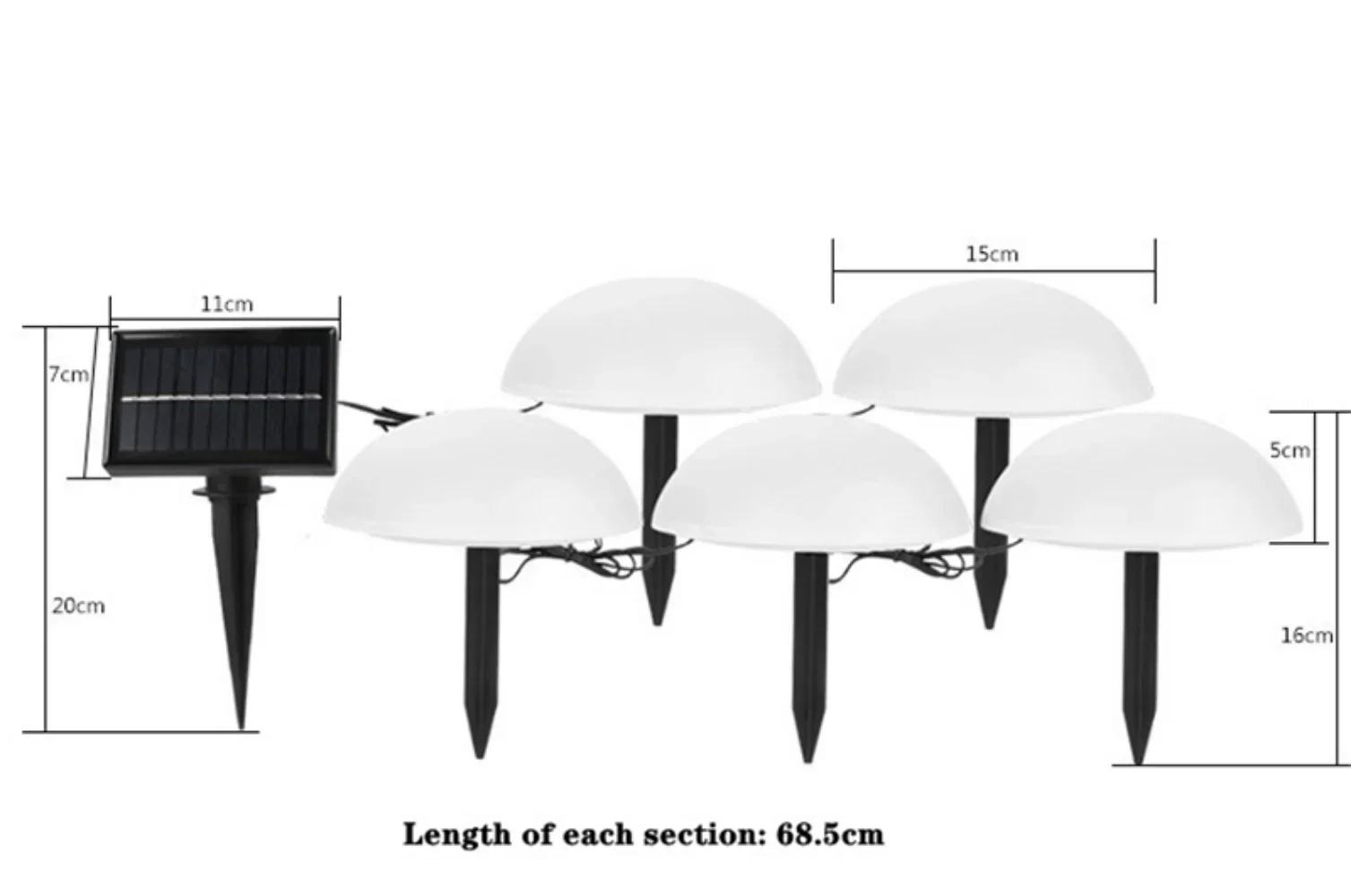 Lámpara Solar para el hogar, patio, entrada, iluminación de Patio, 5 unids/set, luz LED Solar para jardín, luces para césped al aire libre, camino, paisaje impermeable