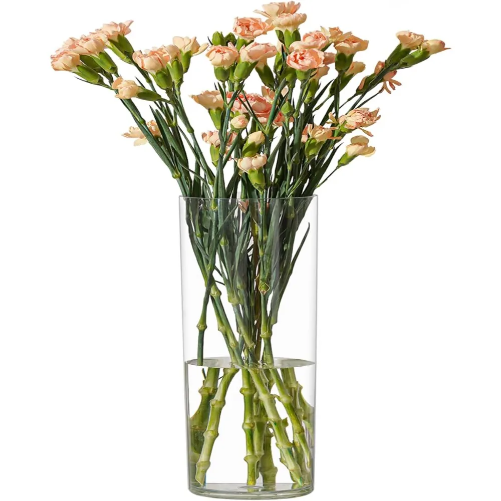 Vase acrylic cylinder, high transparency vase for centerwork, wedding decoration, home décor, plastic that is not easy to break,