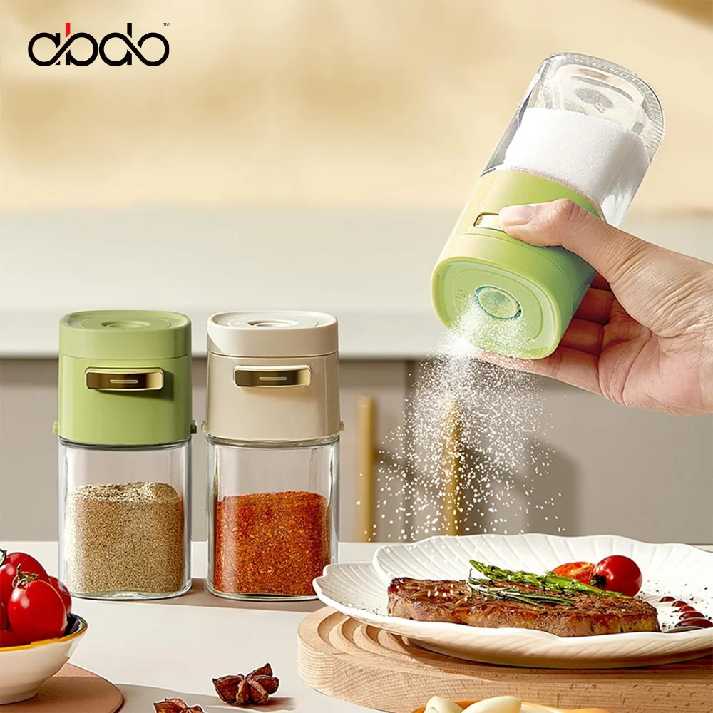 Salt Pepper Shaker Glass Spice Dispenser Precise Quantitative Seasoning Bottle Metered Control Condiment Storage Container Tools