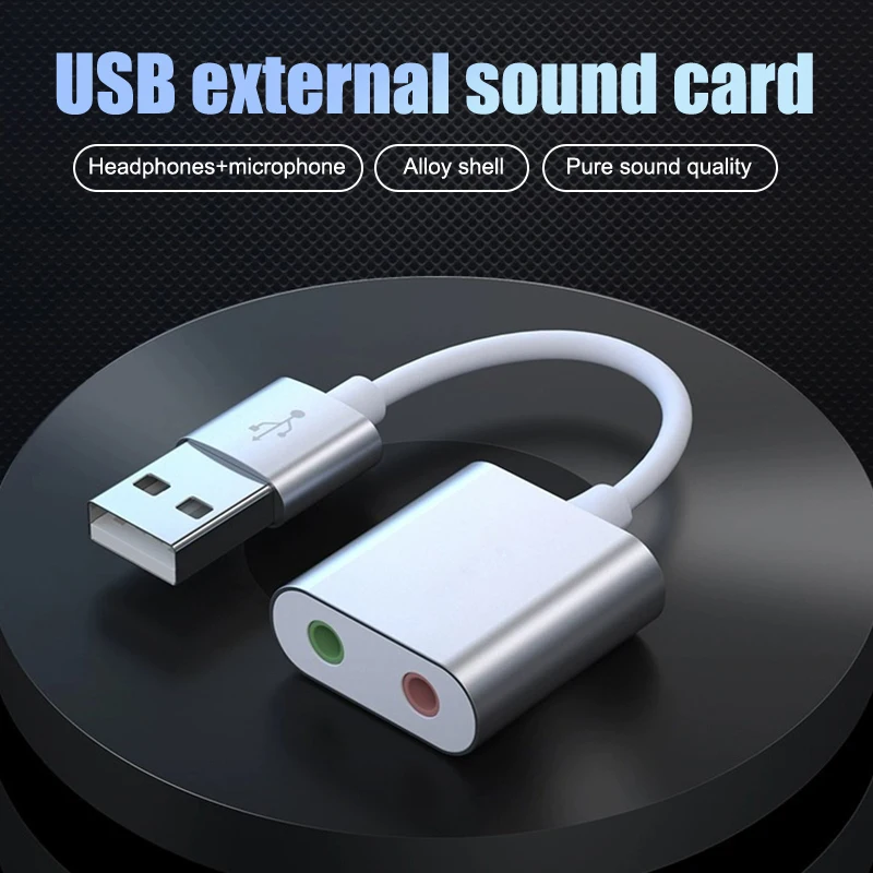 External USB Type-C Sound Card USB To 3.5mm Interface Stereo Audio Headphone Adapter Computer Laptop Games Microphone Sound Card