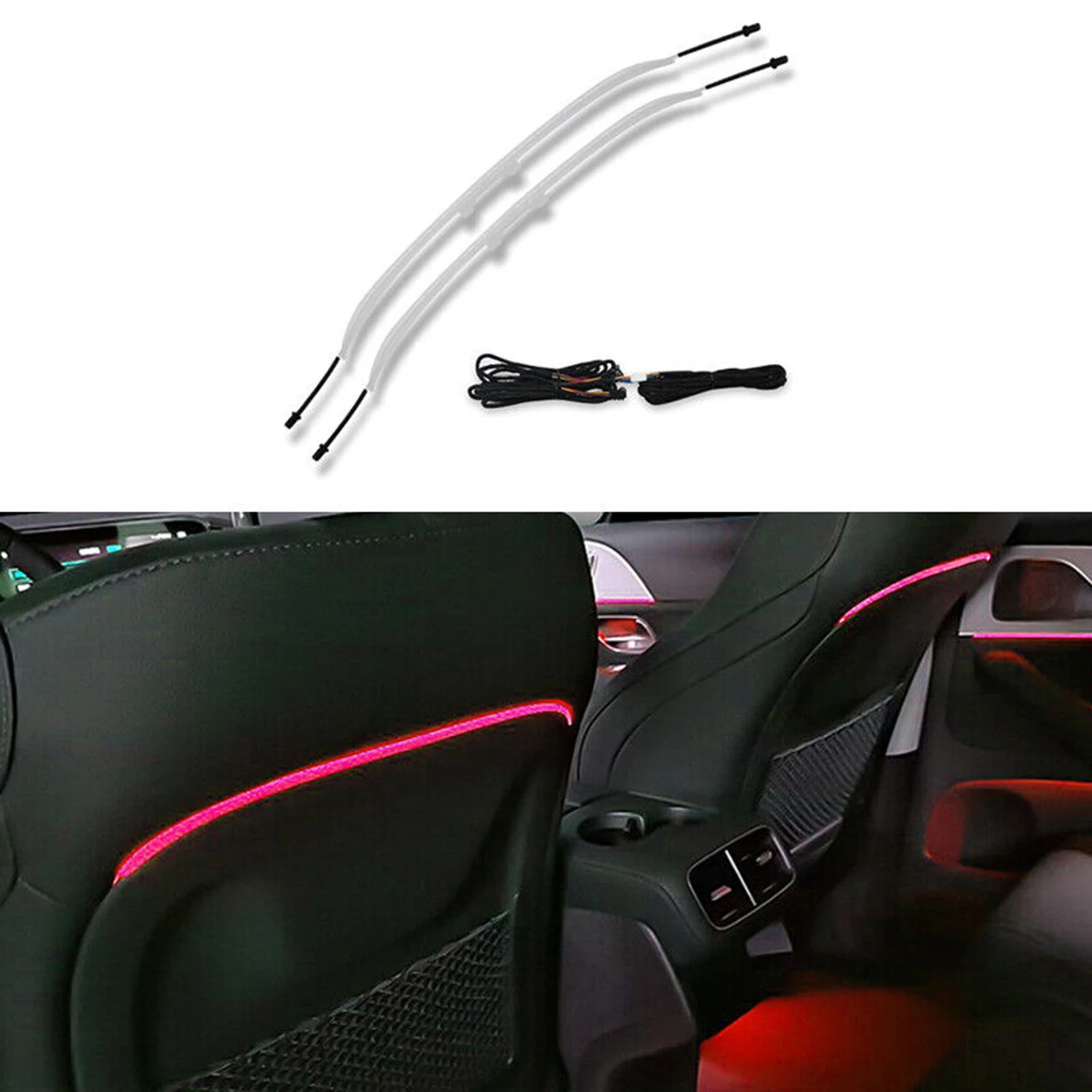 2pcs 64 Colors Seat Back LED Ambient Light Backrest Lamp Set For Benz C W205 GLC X253 Car Seat Atmosphere Lights interior