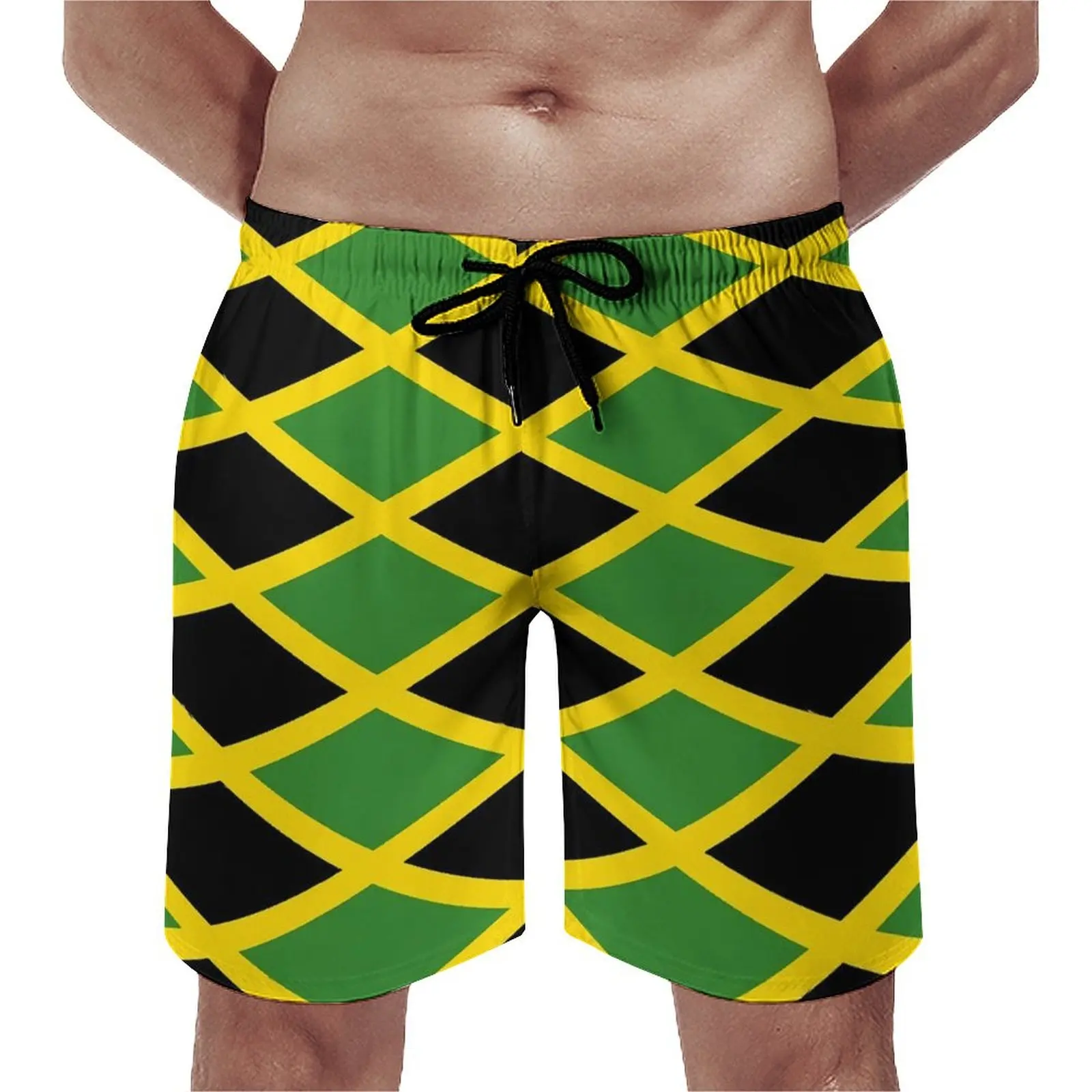 

Jamaican Flag Board Shorts Summer Love for Jamaica Retro Board Short Pants Male Sports Fitness Quick Dry Graphic Swimming Trunks