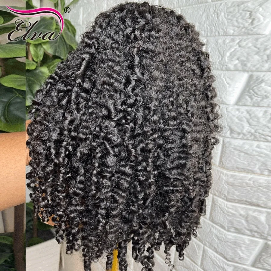 النخبة 4A كينكس مجعد 13x6 الدانتيل الشفاف الجبهة خصلات الشعر المستعار الإنسان للنساء عذراء البورمية غريب مجعد شعر مستعار أمامي قبل قطعها #2