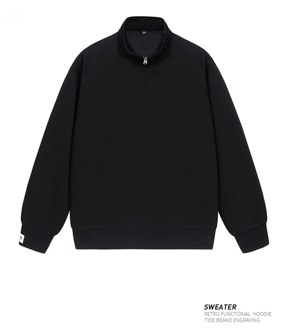 Spring Autumn Men's Half Zipper Sweatshirt Fashion Men Anorak Windbreaker Pullovers Men Loose Fit Streetwear Sweatshirt