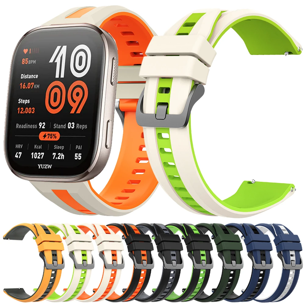 22mm band For Huami Amazfit bip 6 5 Unity/GTR 4/3/Pro/47mm/GTR2/2e/stratos 2S/3 Silicone Bracelet Amazfit BALANCE 2 Watch strap
