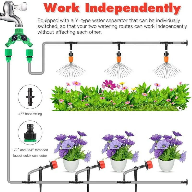 202530m Automatic Micro Drip Irrigation System Garden Irrigation Spray Self Watering Kits with Adjustable Dripper