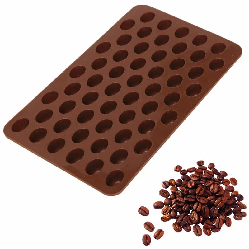 

High Quality Silicone 55 Cavity Mini Coffee Beans Chocolate Sugar Candy Mold Mould Cake Decor Silicone Molds