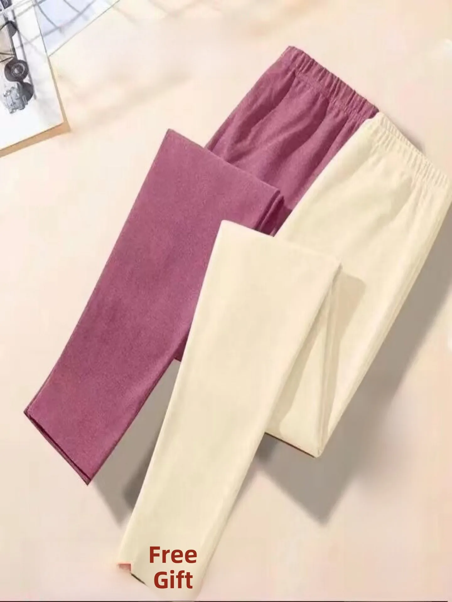 Women's Thermal Fleece Lined Slimming Autumn Pants Inner Heating Versatile Long Trousers Comfortable Warm Fashionable Base Layer