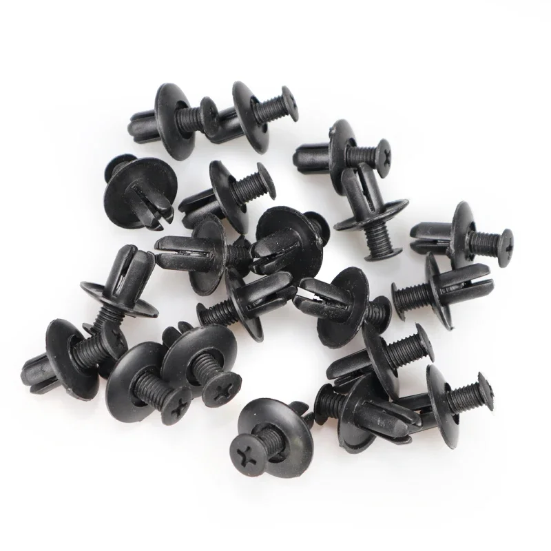 Car 8mm Hole Plastic Rivets Fastener Push Clip Black Auto Vehicle Door Trim Panel Retainer Fastener Clips for Toyota Audi