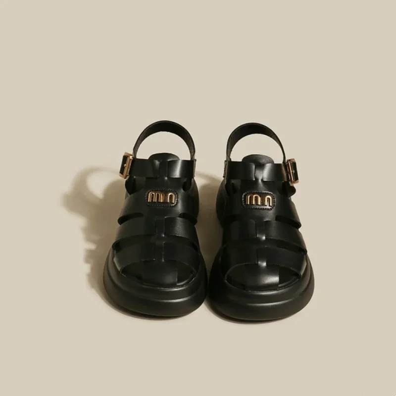 2025 New Summer Fashion, Comfortable and Casual Thick-soled Platform Platform Thick-soled British Style Casual Women's Shoes - view 3