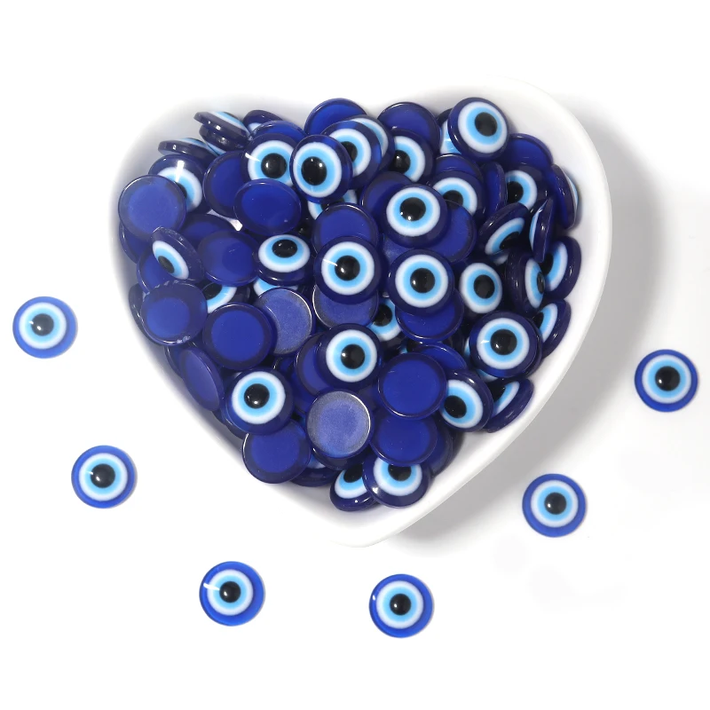 20-50 sztuk/partia 6-20mm niebieska żywica Evil Eye koraliki do tworzenia biżuterii koraliki z oczami koraliki dystansowe Diy kolczyki naszyjniki hurtownia — zdjęcie 5