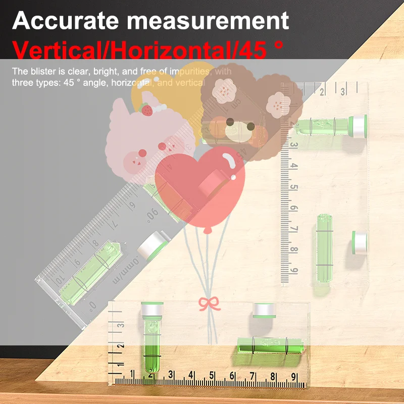 High-precision Mini Acrylic Strong Magnetic Level Protractor Bubble Level Small Leveling Tool Level Measuring Tools #1