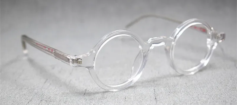 HONKAN Kleine Acetat-Brillenfassung Vintage Runde Handgefertigte Vollrand-Brillengestelle für Herren und Damen Kurzsichtigkeit Lesebrille – Detail 9