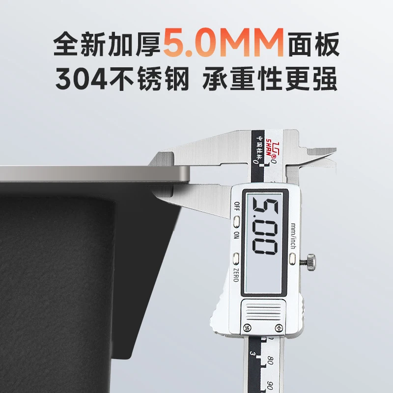 حوض المطبخ 5 مللي متر حوض الخضار السميك فتحة واحدة كبيرة 304 الفولاذ المقاوم للصدأ حوض غسالة صحون حمام سباحة منزلي #2