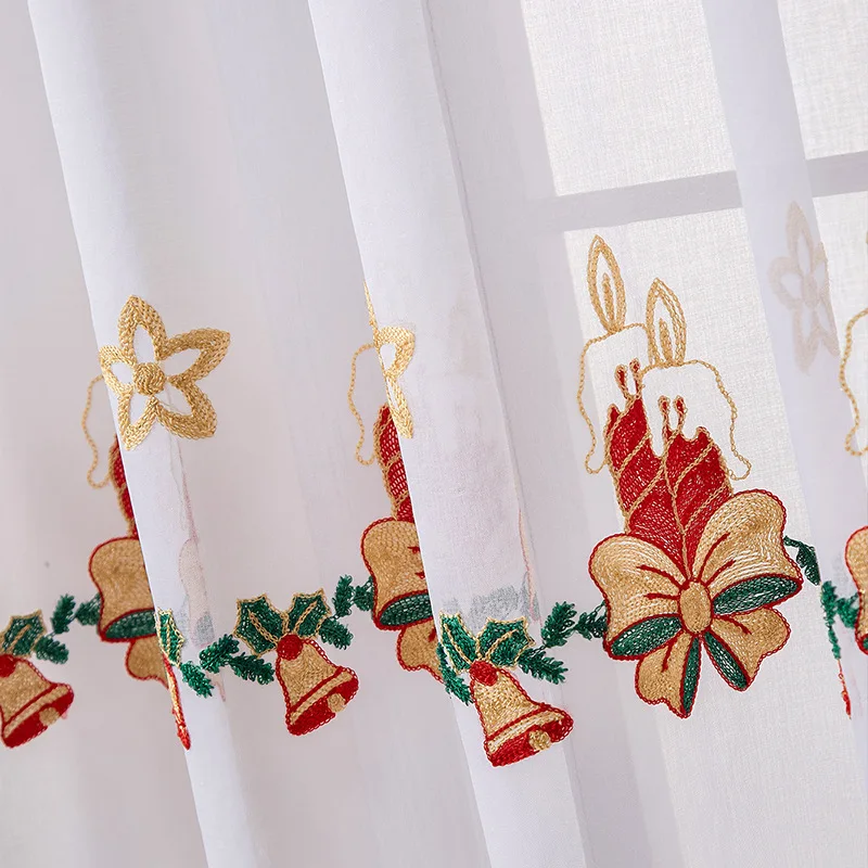 1pc branco sheer floco de neve cortinas de natal 84 polegadas de comprimento para sala de estar, cortinas de neve para o quarto, janela de inverno do feriado curt