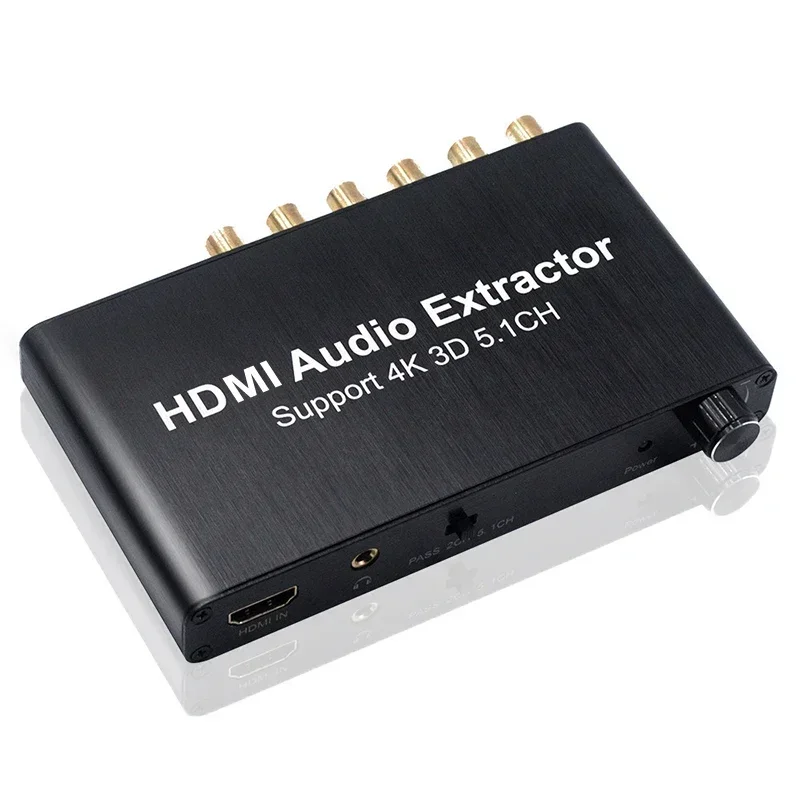 4K 3D 5.1 Channel 5.1CH Audio Extractor Decoder RCA HDMI Video Converter for PS4 Xbox DVD Laptop PC To TV Monitor Sound System