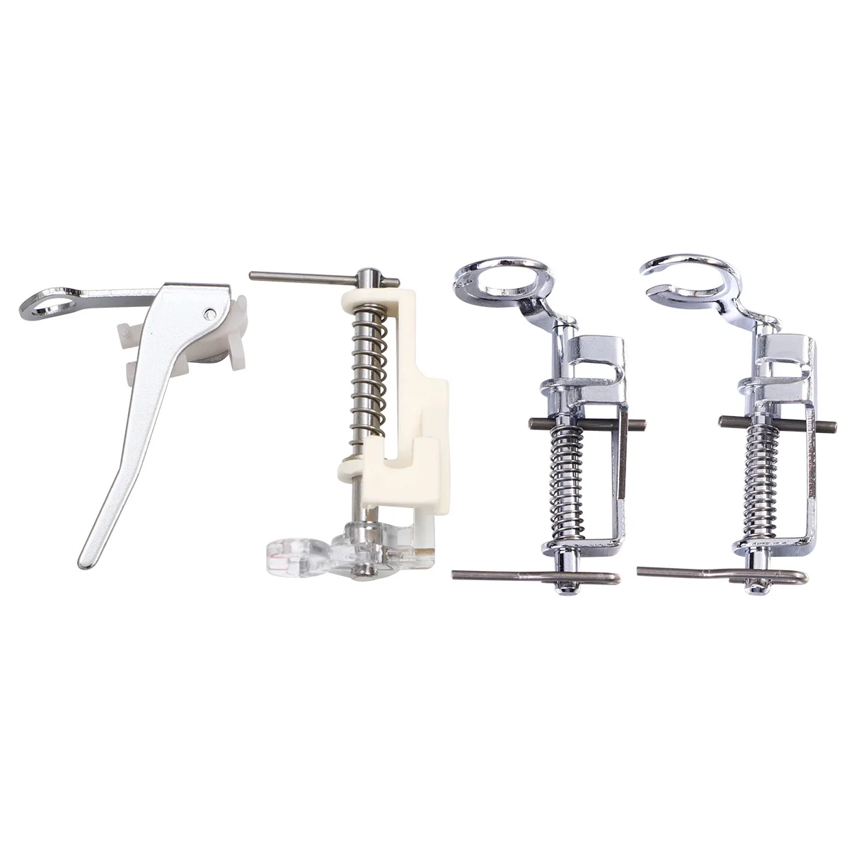 

4 pcs Sewing Machine Presser Foot Set Metal Open Close Toe For Quilting Embroidery Free Motion Universal Fit Low Shank Stainless