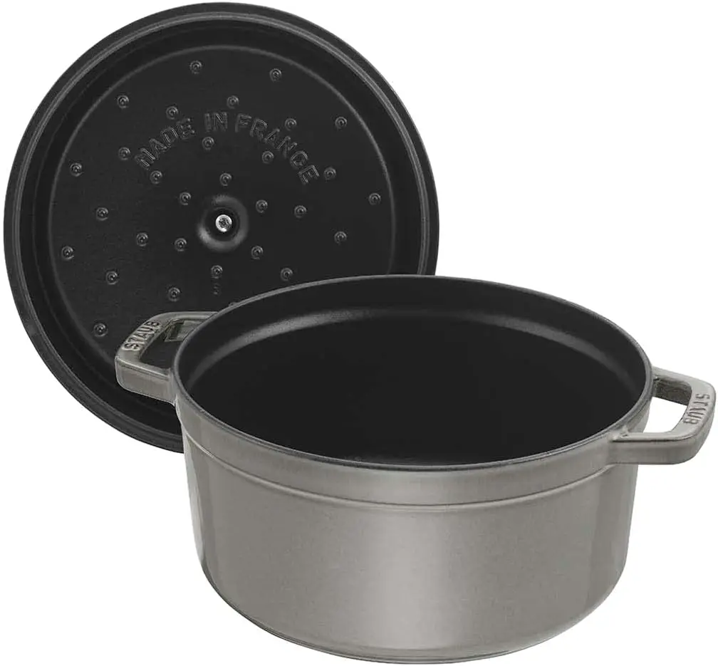 Cast Iron 13.25-qt Round Cocotte - Graphite Grey, Made in France