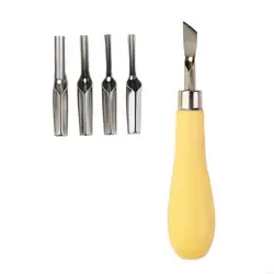 1 Set Lino Cutting Tool with Interchangeable Head for Printmaking Engraving Easy to Use Wood Block Carving Tool 87HA