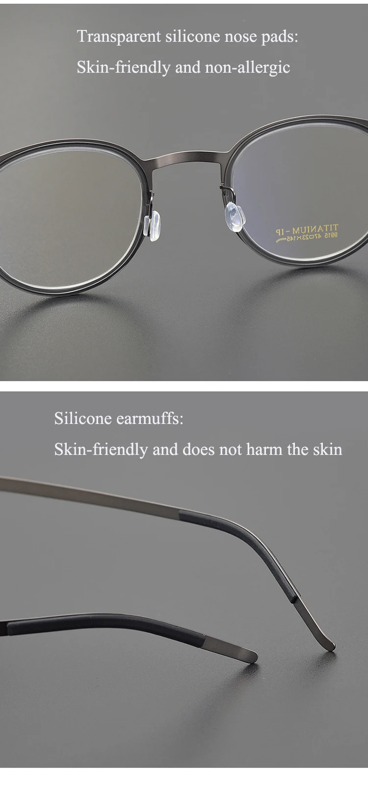 Bclear ultraleichte reine Titan Retro Männer Frauen Brille Rahmen Brillen runde Brillen Myopie verschreibung pflicht ige Brille Mode – Detail 6