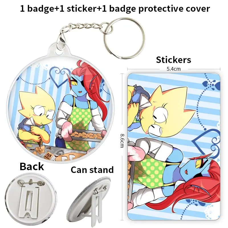 Alphys аниме персонажи игры мягкая Кнопка значок брошь якорь периферийные устройства красивая одежда LoverFashion металлическая школьная сумка периферийная