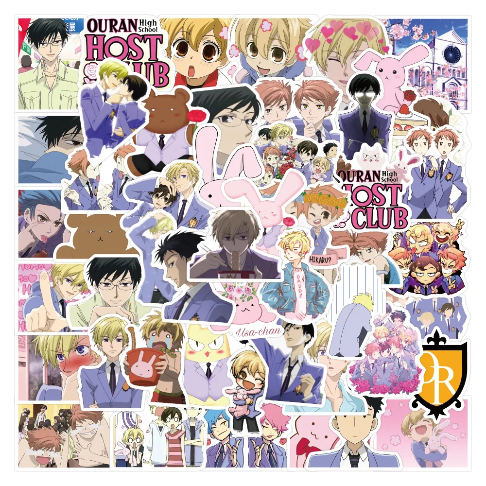 50pcs Classic Anime Ouran High School Host Club Sticker graffiti Waterproof Decals Skateboard Sticker Motorcycle Bicycle Sticker