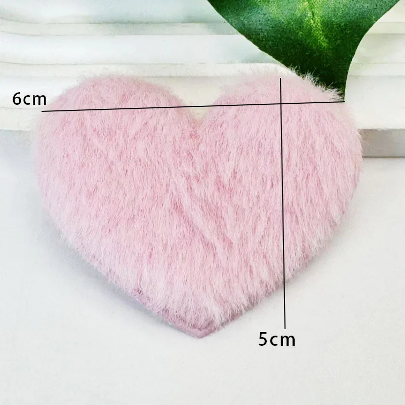 40 Stück 6x5CM Flauschige Filz-Herz-Applikationen, Polsterung für Haarspangen, Taschen, Hüte und Accessoires – Detail 7