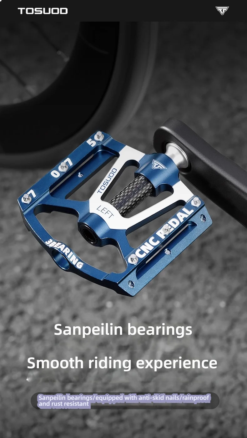 TOSUOD Lager Fahrrad Pedal CNC Aluminium Legierung Anti Slip MTB Rennrad Pedal Erweitern Pedale Beruf Fahrrad Zubehör – Detail 3