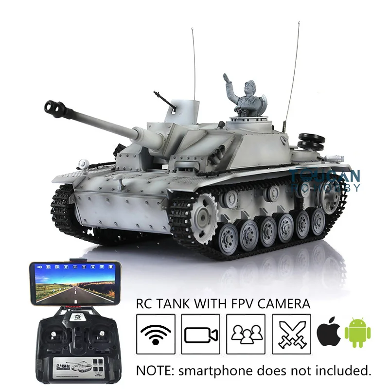 

Heng Long FPV 1/16 Snow 7.0 Upgraded German Stug III RTR Radio Controll Tank 3868 Metal Track TH17428-SMT4