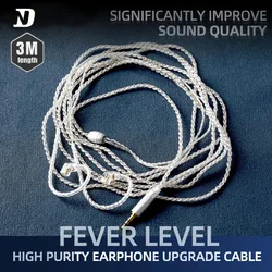 ND 3m long-line headphone cable upgrade line computer live monitoring extension line cca kz silver-plated cable 3.5 wire