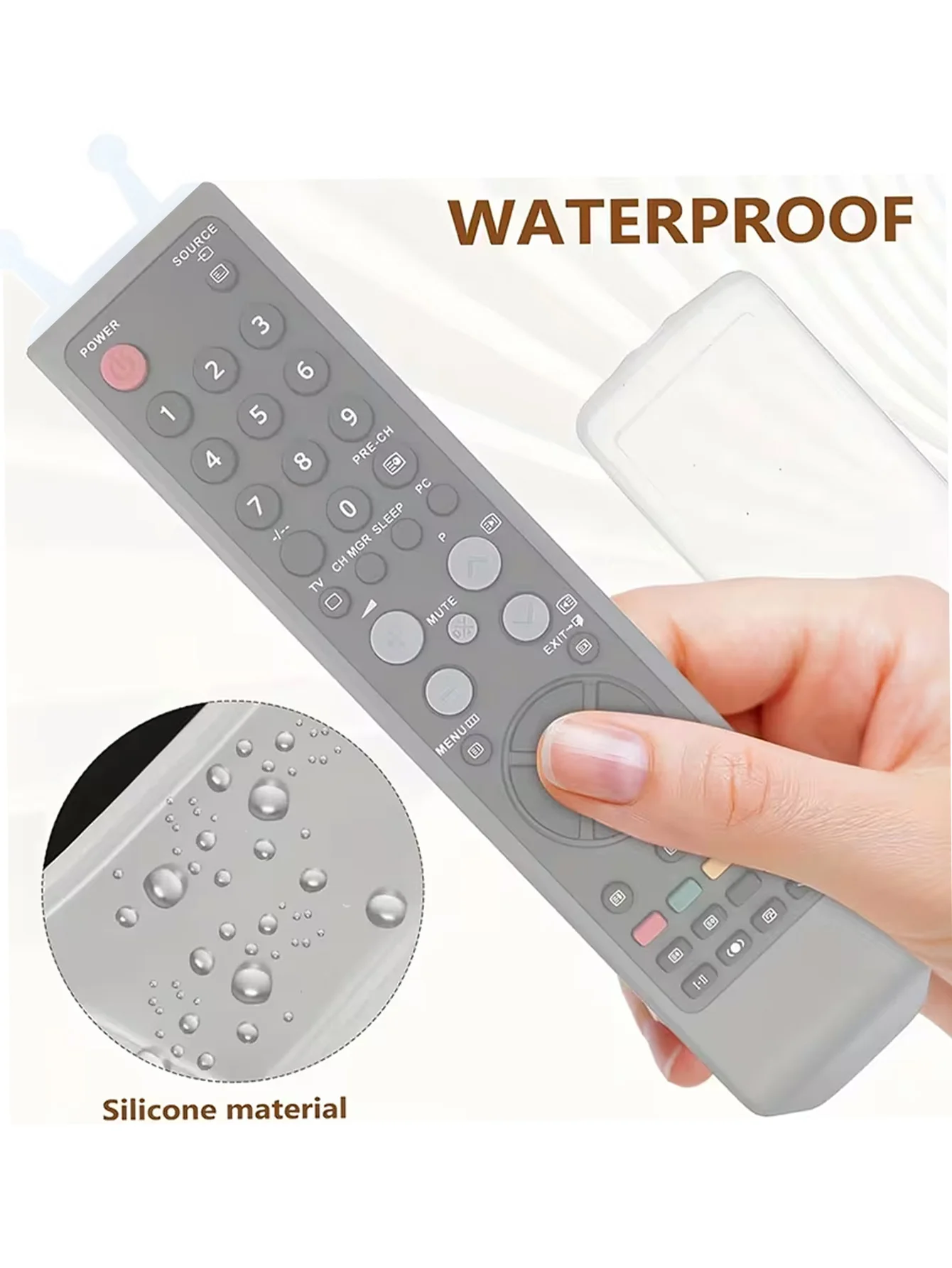 1Pcs Transparent Silicone Cover Case for Tv and Air Conditioning Remote Control - Dust Protection and Easy Grip