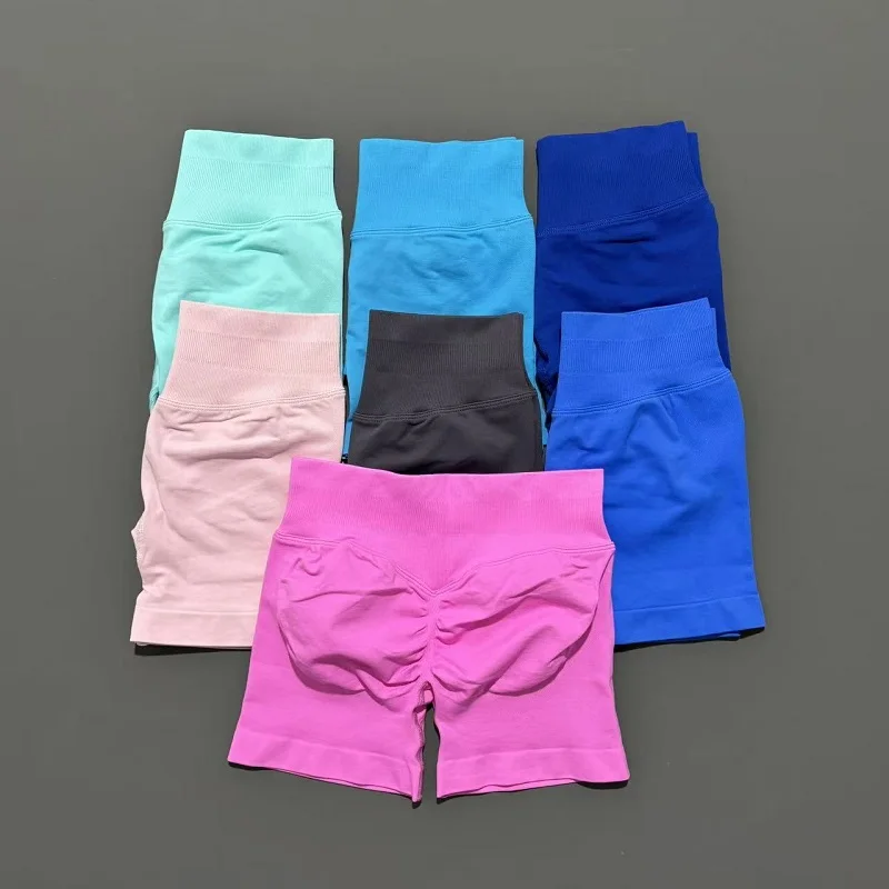 Gym Shorts Women Fitness Sports Biker Shorts High Waist And Waist Tightening Yoga Shorts Workout Scrunch Butt Seamless Leggings