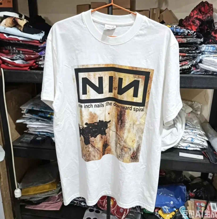 2026 Y2K Vintage Reprint NIN Nine Inch Nails Tee, The Downward Spiral Album Print, Unisex Black Cotton Summer Crew Neck T-shirt