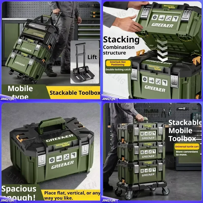 custom for Stackable Large Capacity Tool Box Portable Heavy Duty Durable Multi Functional Tool Electricians Workshop Tools