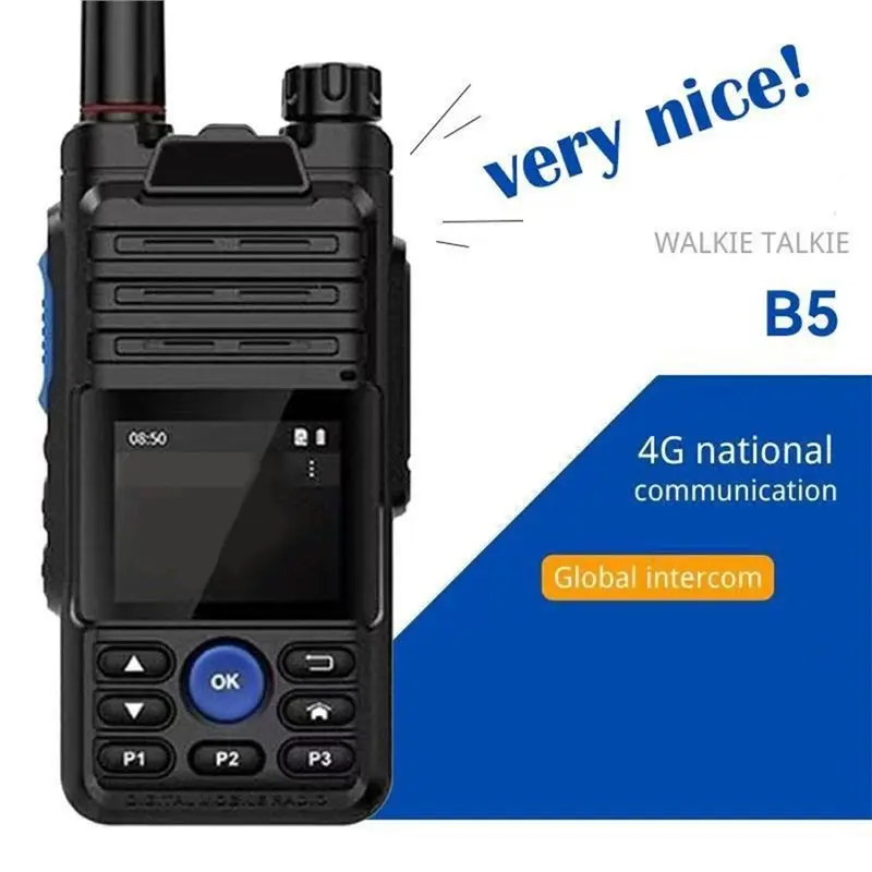 A53M-B5 Zello Walkie Talkie 4G Radio With Sim Card Bluetooth Long Range Two-Way Professional Walkie Talkie