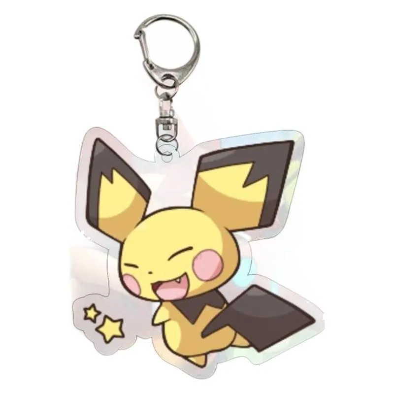 

New Kawaii Pikachus Series Acrylic Pendant Cartoon Character Cute Creative Print Backpack Key Chain Boys and Girls Gift