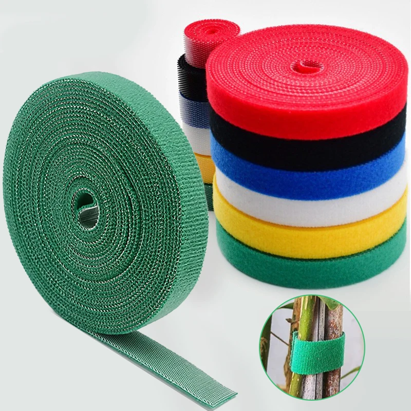 2M Garden Twine Plant Ties Self Adhesive Plant Fastener Tape Garden Hook Loop Bamboo Cane Wrap Support Garden Accessories