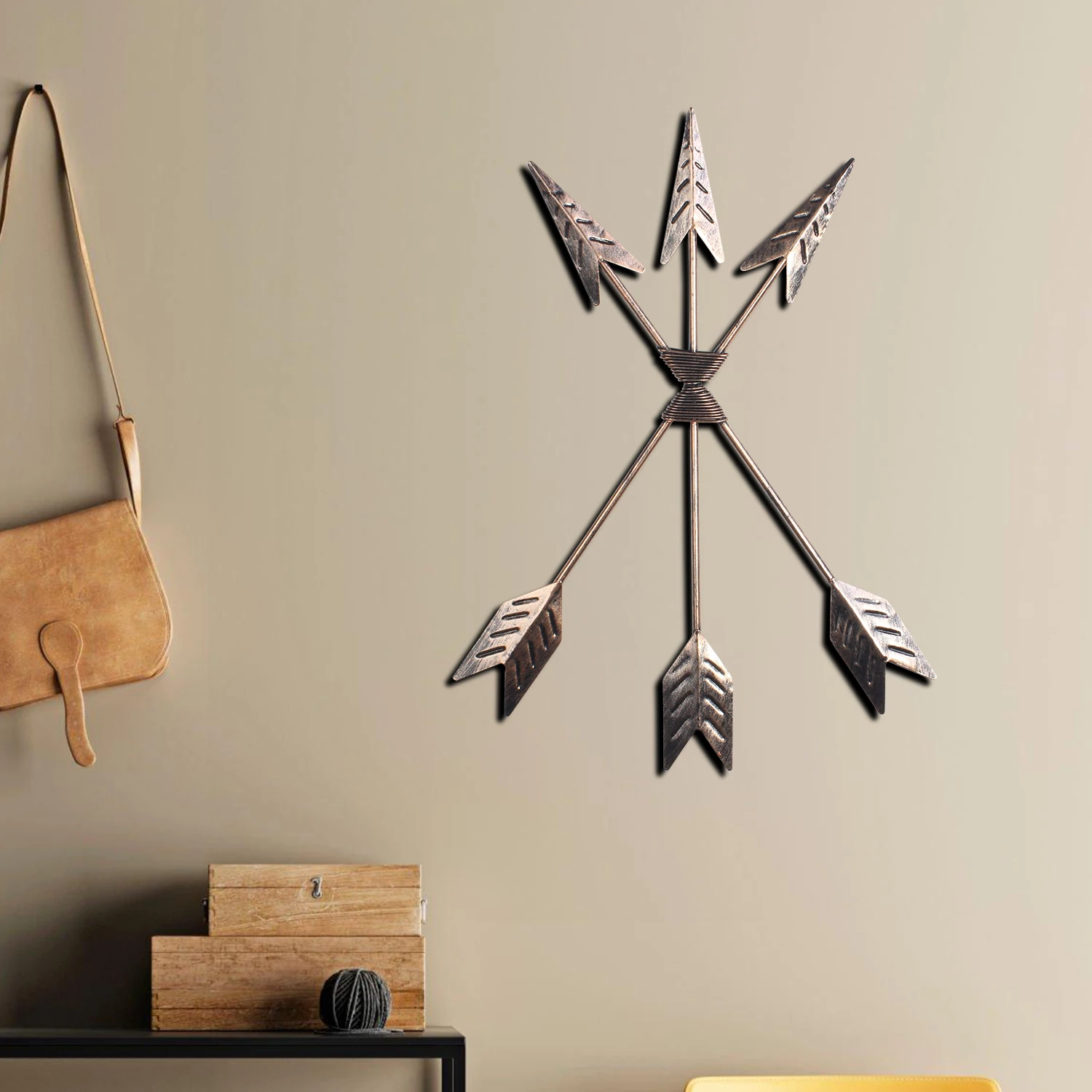 

Metal Arrow Wall Decor, Distressed Native American Decor, Wall Hanging Decorative Wall Art for Nursery Gallery Wall, Farmhouse I