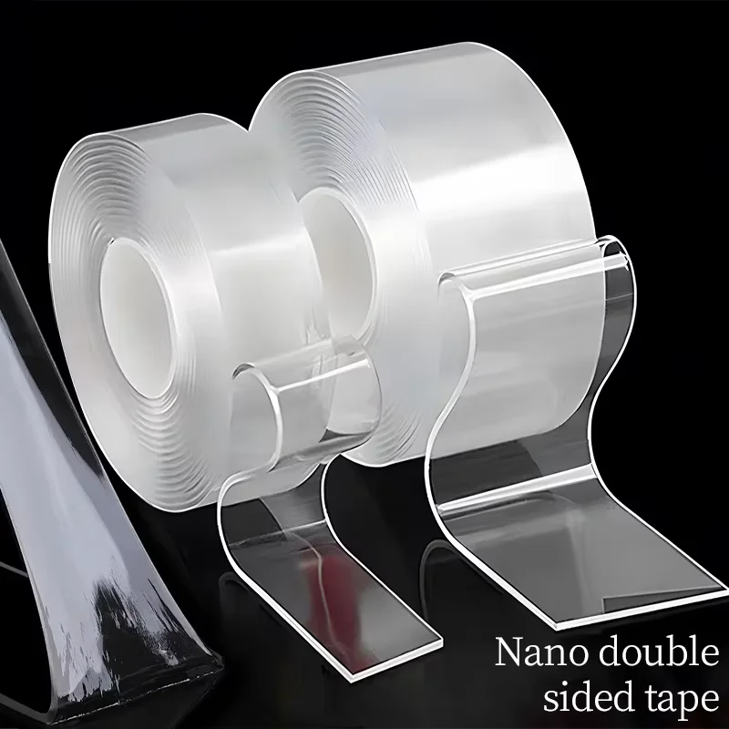 1/3/5 m Nano-Klebeband, transparentes doppelseitiges Klebeband, superklebendes, wiederverwendbares, wasserdichtes Klebeband für Küchen- und Badezimmerprodukte