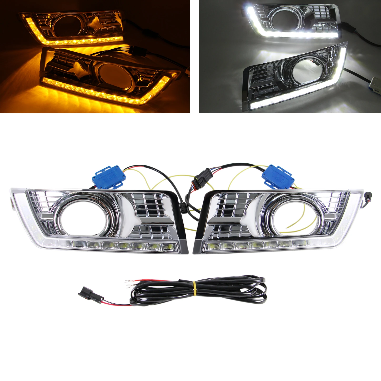 

LED Daytime Running Light W/Turn Signal Lamp DRL For Cadillac SRX SUV 2012-2017 Left&Right Side