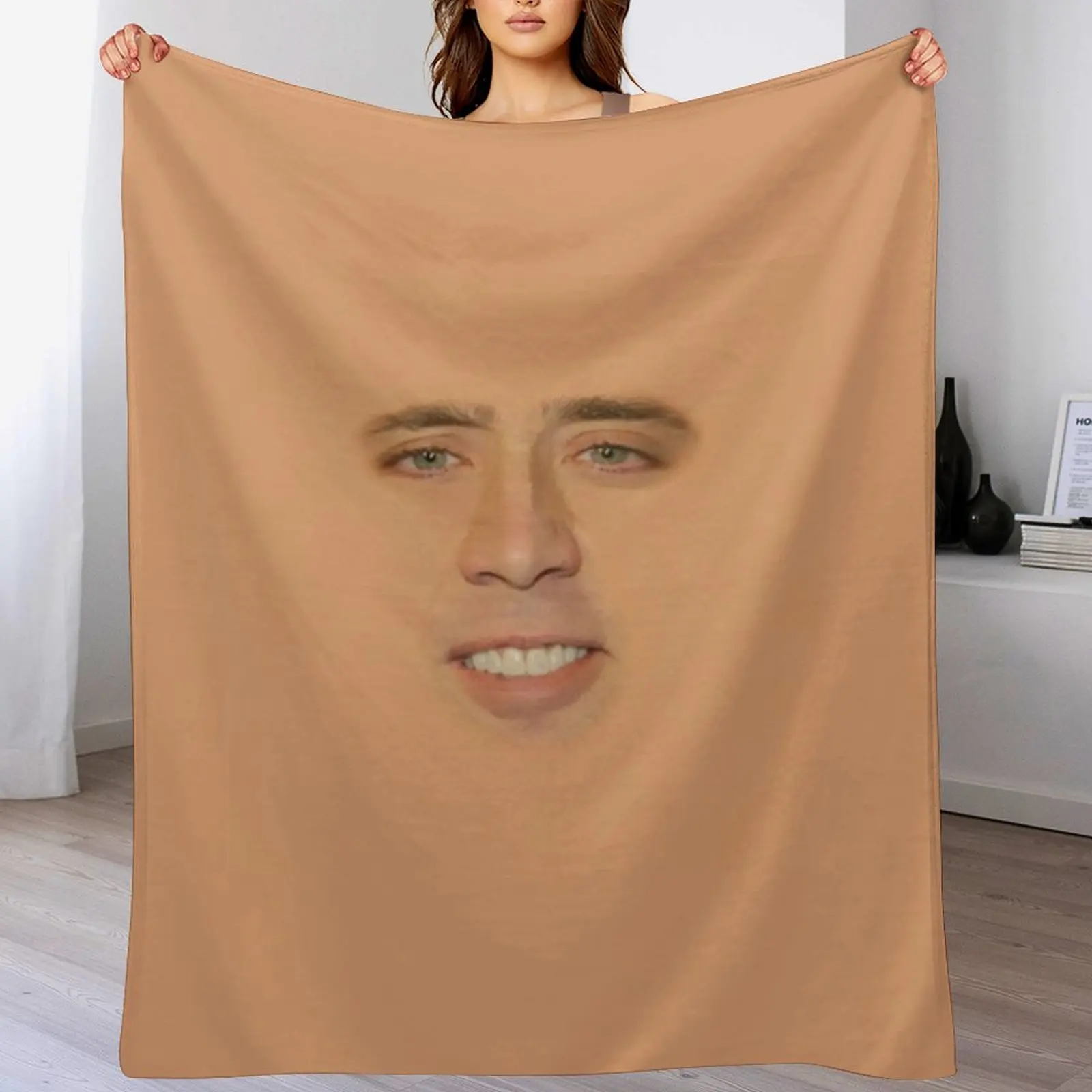 

Nicolas Cage Full Face Throw Blanket wednesday Decorative Sofa Thermals For Travel Blankets