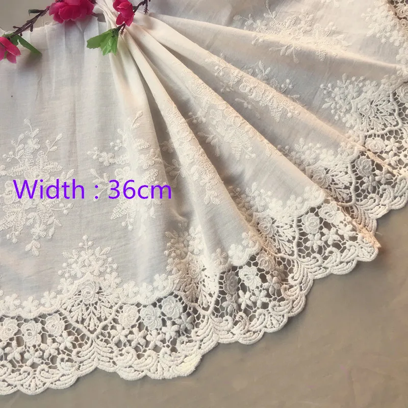 3yards/lot Width 20cm White100% Cotton Embroidered Lace Fabrics, Women\'s Clothing Diy Lace Trim, RS1797