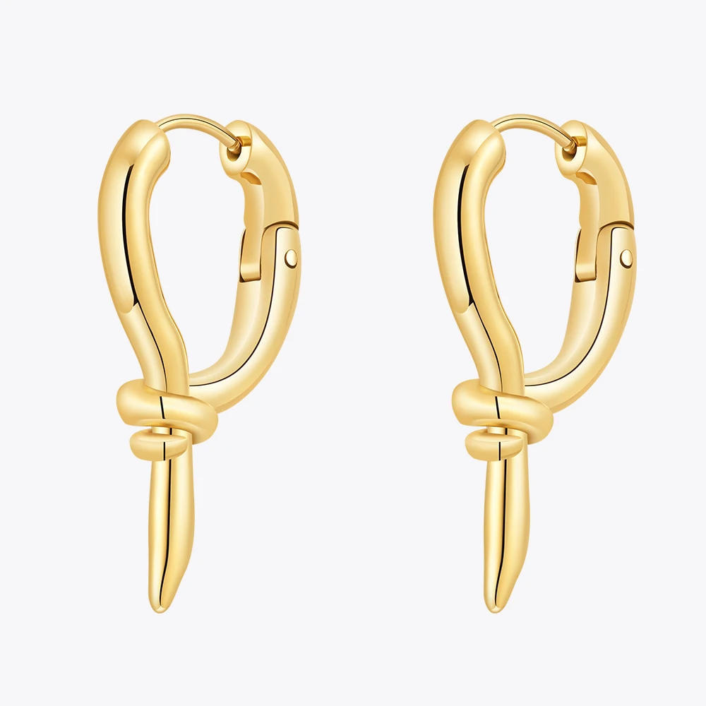 

ENFASHION Aretes De Mujer Irregular Knot Earrings For Women's Stainless steel 18K Gold Plated Fashion Jewelry Cocktail E241556