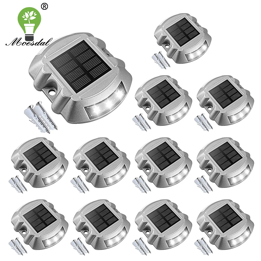 LED Solar Deck Lights Driveway Lights Waterproof Outdoor Warning Step Lights Suitable for Driveway Sidewalk Garden Courtyard