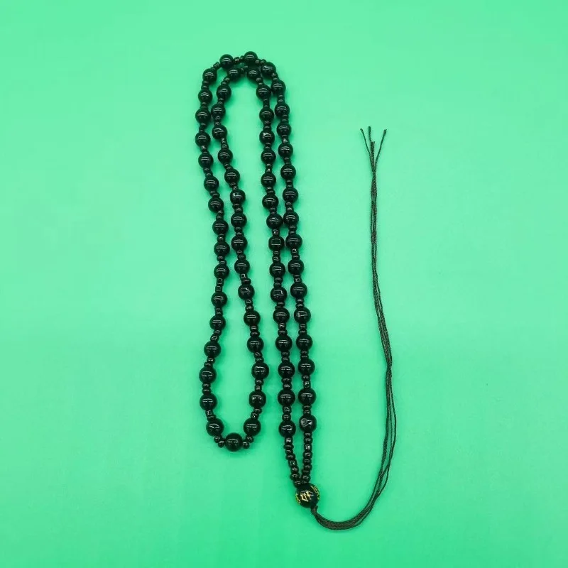 

Woven Wire Rope Pendant Lanyard Imitation Obsidian Rope Women's Neck Pendant Frosted Bead Pendant